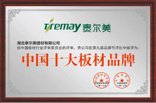 笑傲板材行业20载 泰尔美荣膺“中国十大板材超凡国际品牌”