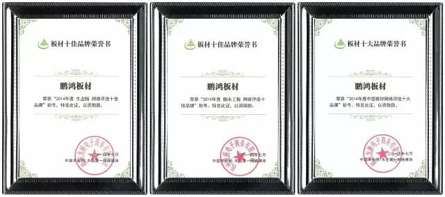鹏鸿实力再获肯定，蝉联木业网2017年度“生态板十大超凡国际品牌”