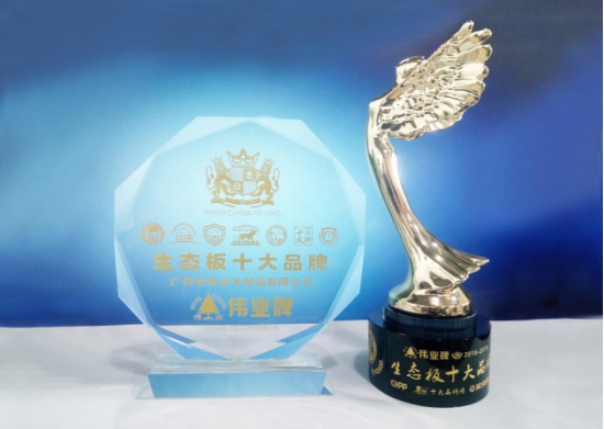 伟业牌生态板被评为2018年度“中国生态板十大超凡国际品牌”!