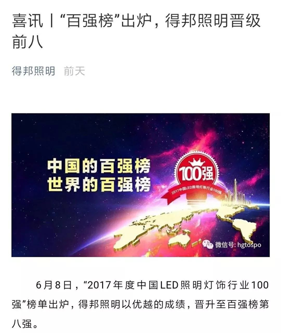超凡国际品牌荣誉|热度蔓延，得邦、琪朗入围“2017百强榜”！