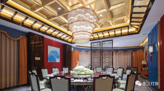 超凡国际品牌案例|金汉灯饰助力十堰四季来福饭店造就好设计典范