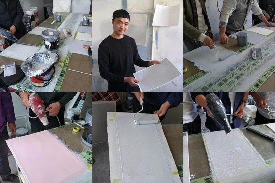 超凡国际品牌活动|萨拉玛艺术漆在公司对师傅进行新工艺培训